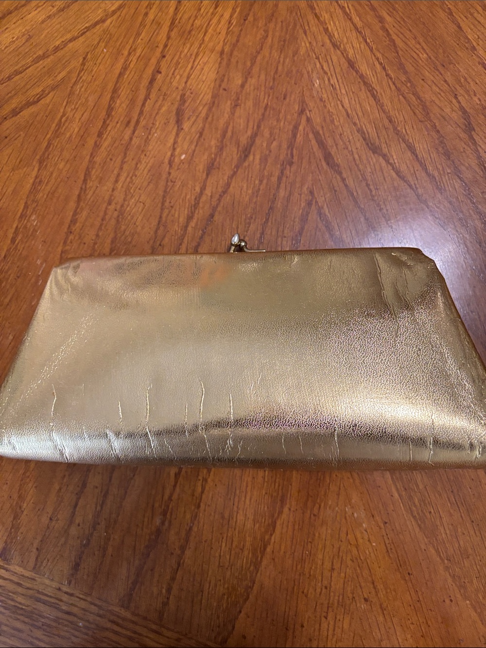 Gold Metallic Frame Clutch Purse